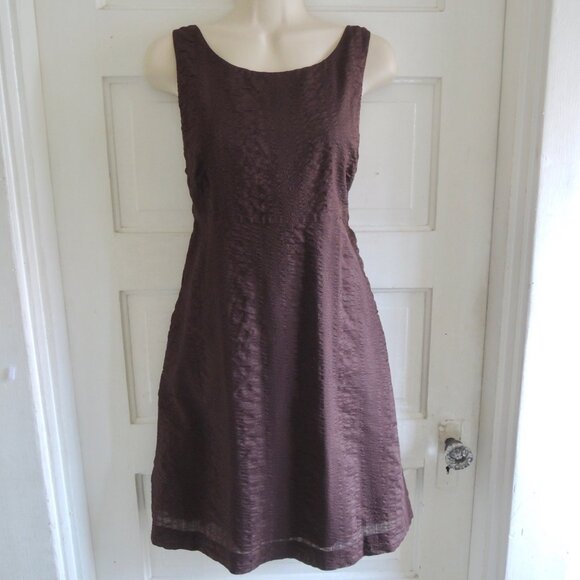 J. Crew Brown Textured Empire Mini Dress 12P - Picture 1 of 7